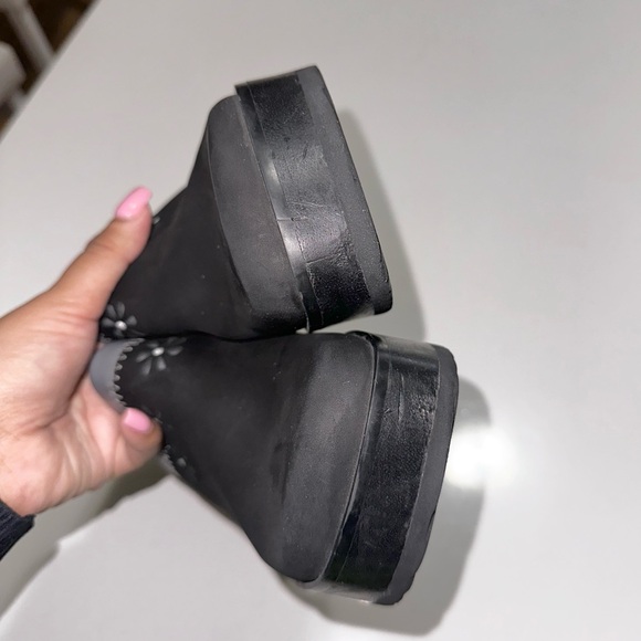 Women’s vintage 90s Y2K Tommy Hilfiger platform wooden chunky leather clogs - Picture 4 of 9